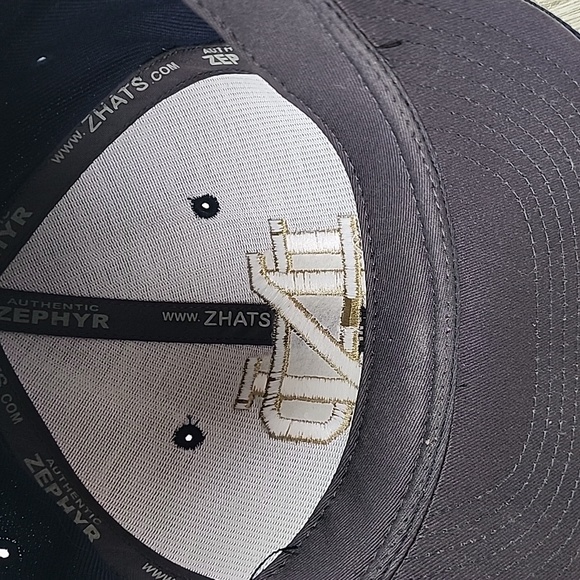 Zephyr 32/5 Chopped navy blue gold Norte Dame Fighting Irish hat cap Size 7 1/8 - Picture 7 of 9